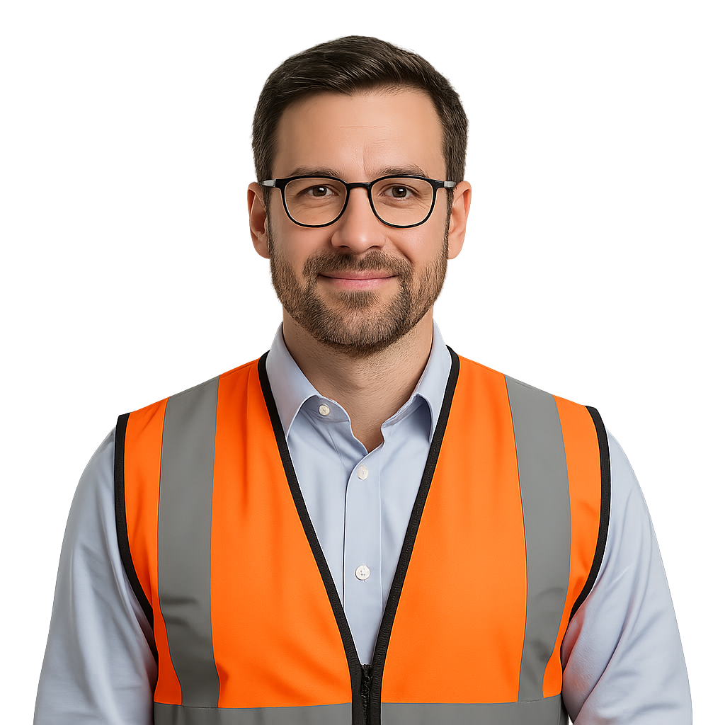 White male construction inspector